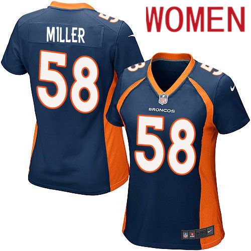 Women Denver Broncos 58 Von Miller Nike Navy Blue Game Player NFL Jersey
